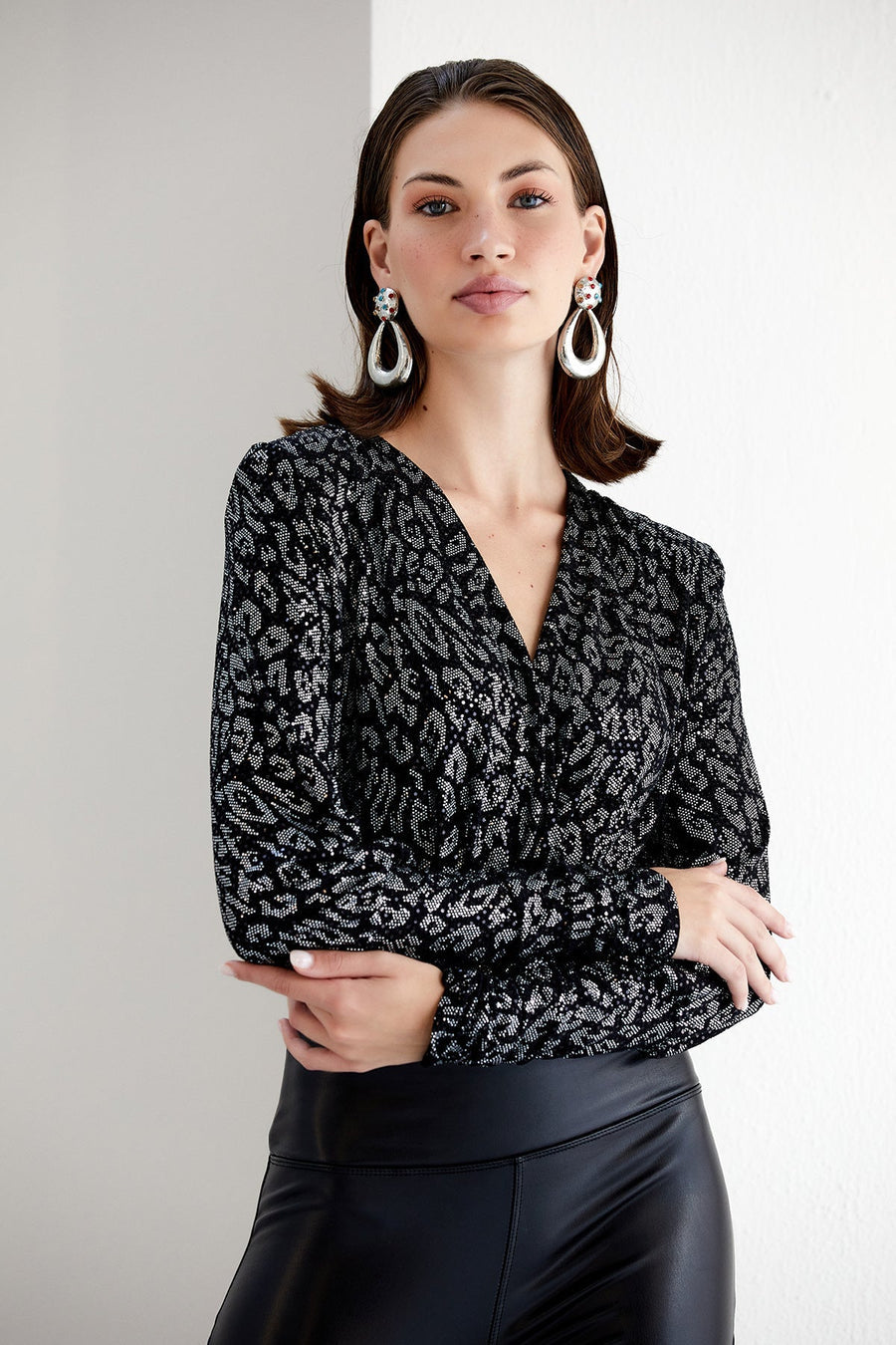 GINA LEOPARD SPARKLE BODYSUIT