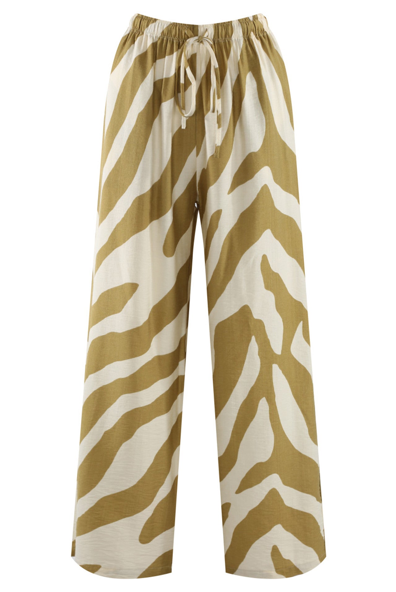 JUNE ZEBRA WIDE LEG PANTS - MUSTARD/KHAKI