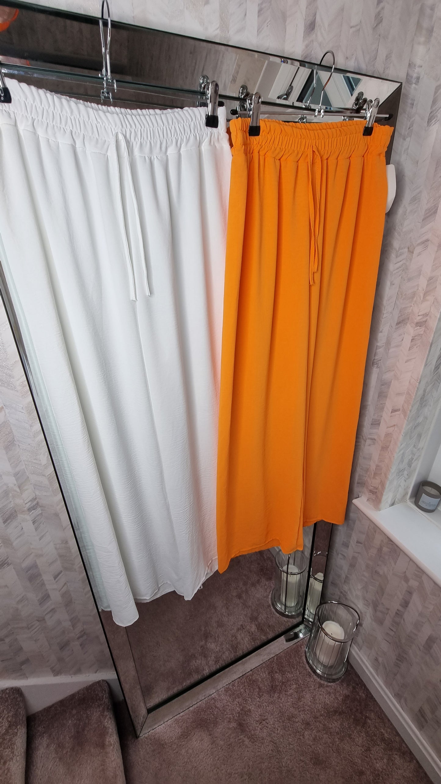 SANDY ELASTICATED WAIST SUMMER PANTS - WHITE (MORE COLOURS AVAILABLE)