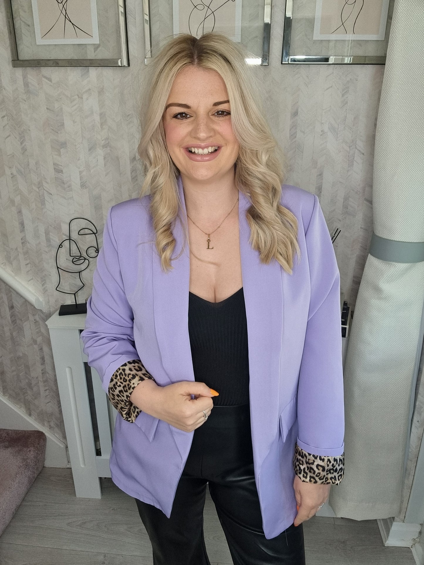 LAURA LEOPARD CUFF BLAZER - LILAC (MORE COLOURS AVAILABLE)