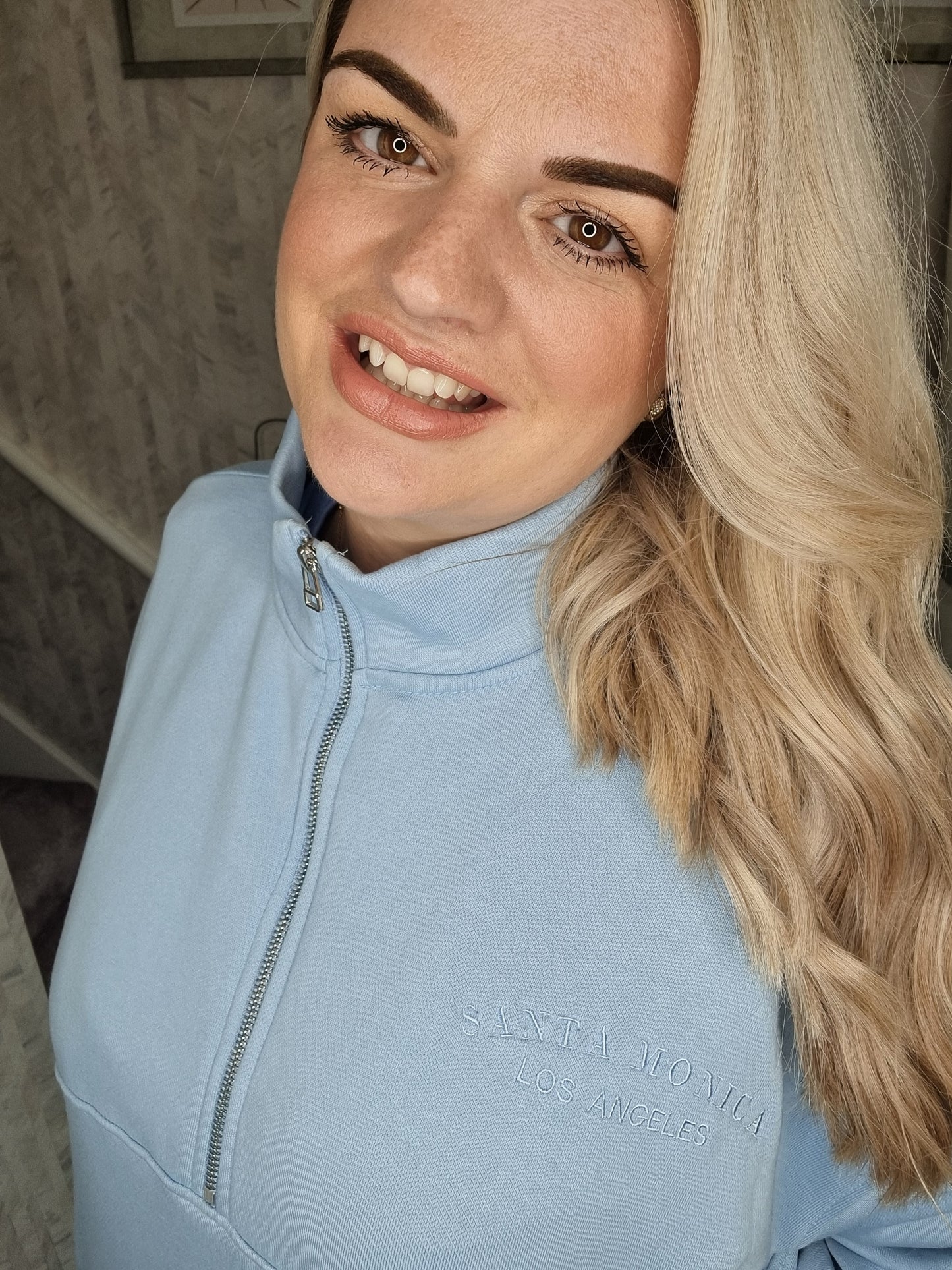 ABIGAIL SANTA MONICA SWEATER TOP - BABY BLUE