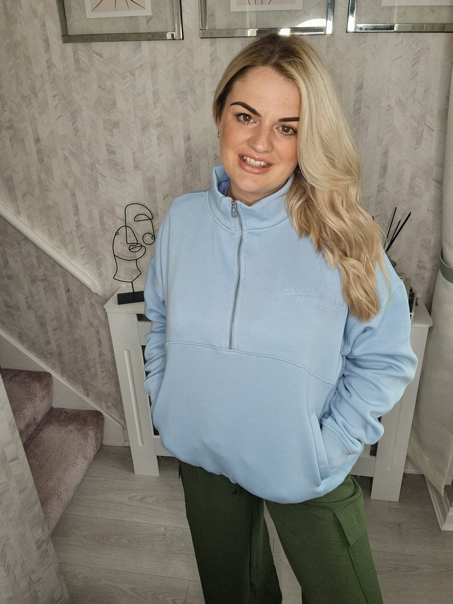 ABIGAIL SANTA MONICA SWEATER TOP - BABY BLUE