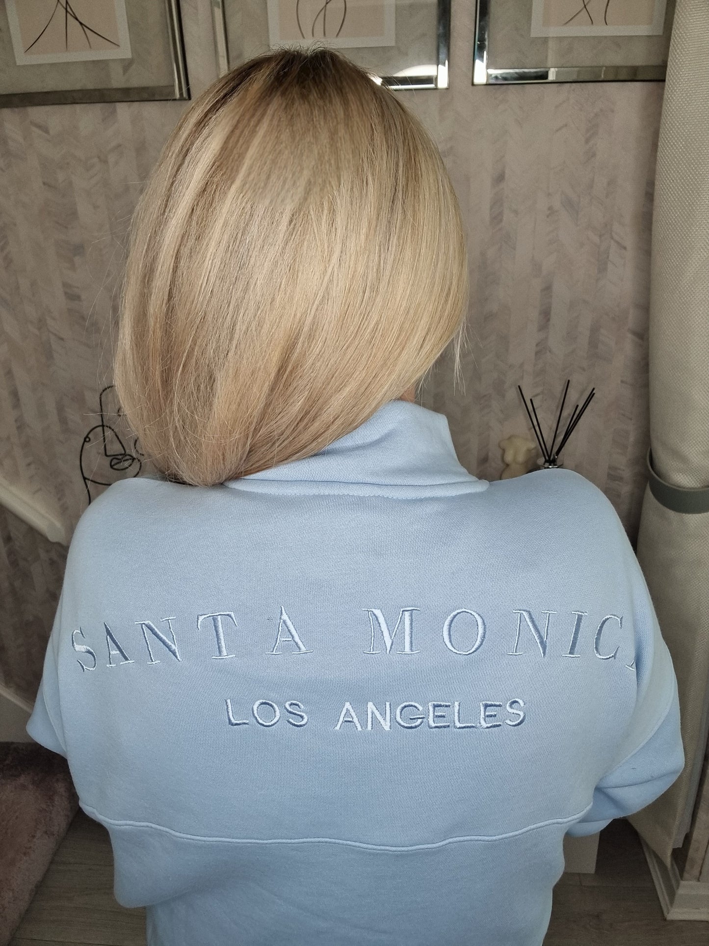 ABIGAIL SANTA MONICA SWEATER TOP - BABY BLUE
