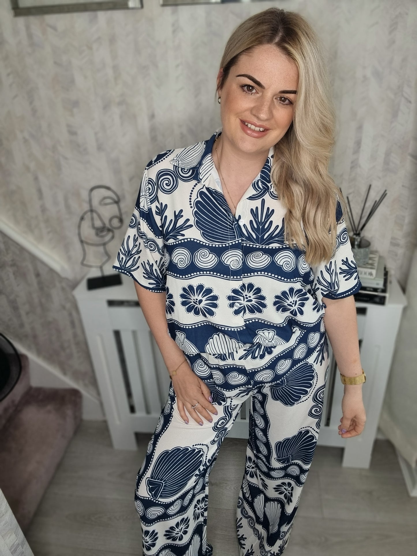 SHELLEY TWO PIECE SEASHELL CO-ORD SET - NAVY (MORE COLOURS AVAILABLE)
