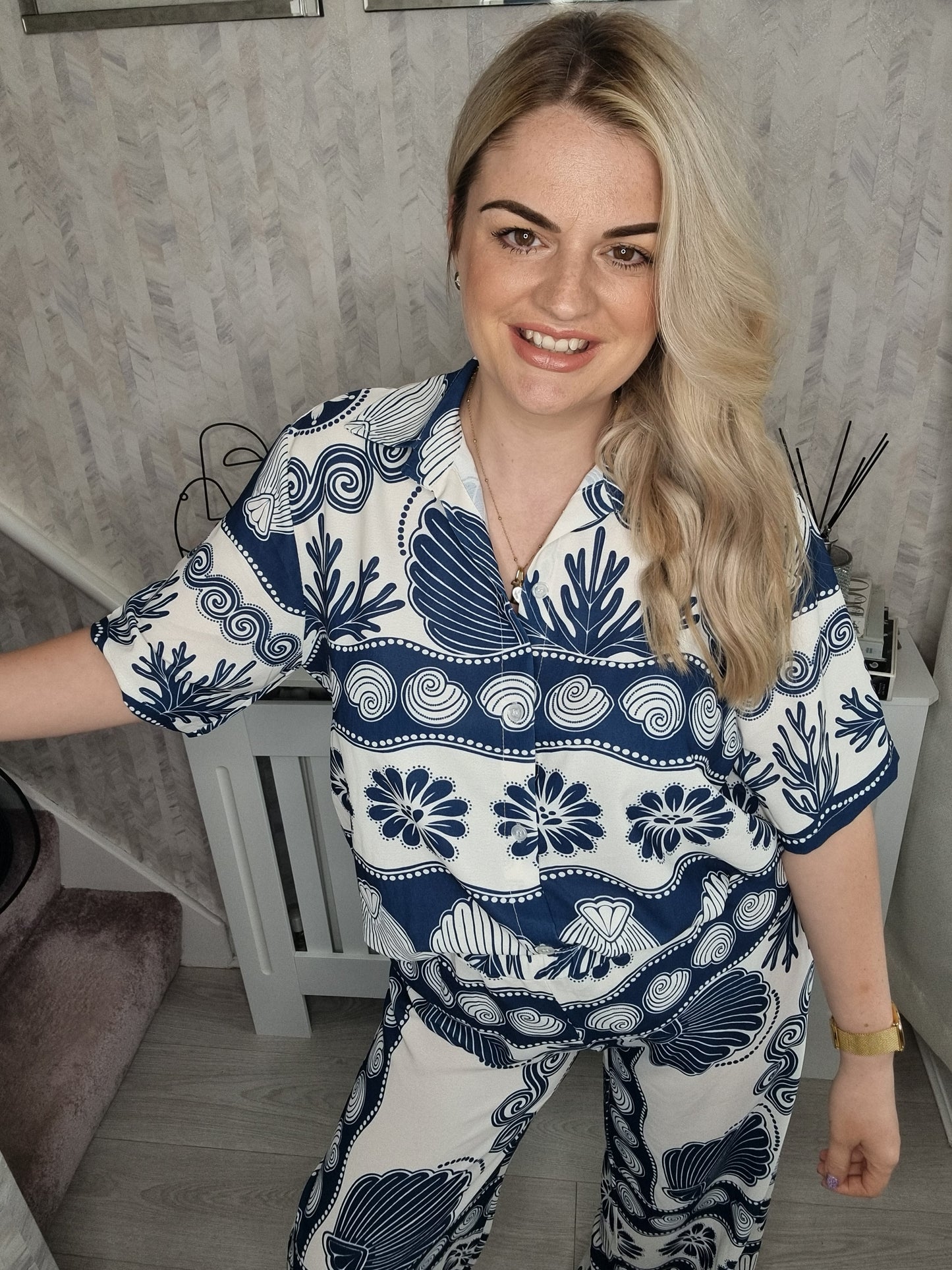 SHELLEY TWO PIECE SEASHELL CO-ORD SET - NAVY (MORE COLOURS AVAILABLE)