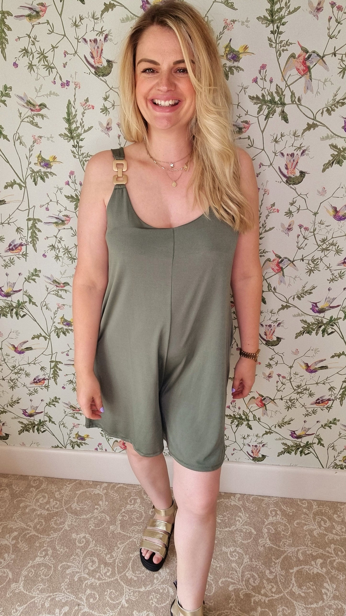 CARI RELAXED PLAYSUIT - KHAKI