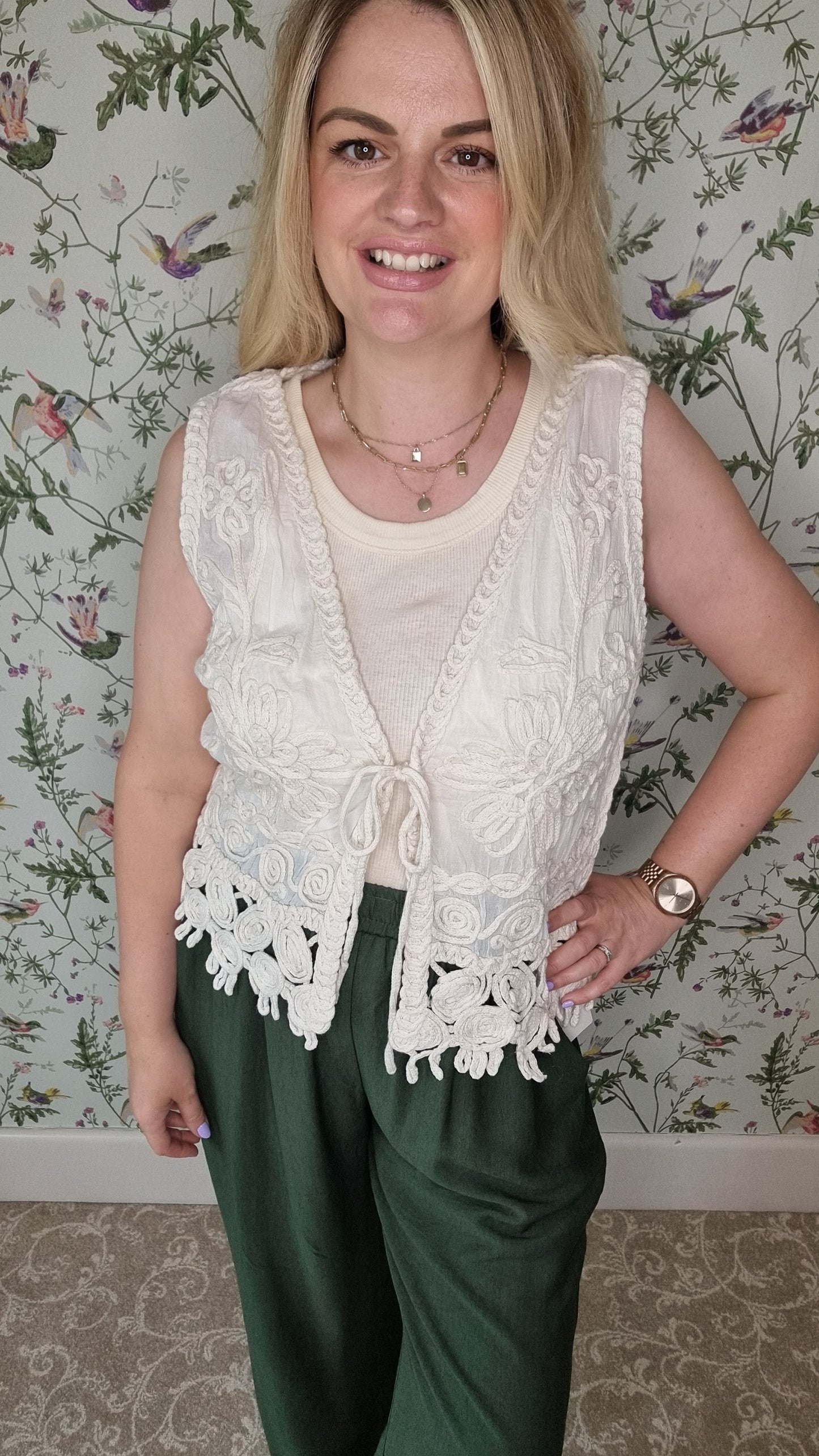 ALBA TIE FRONT WAISTCOAT