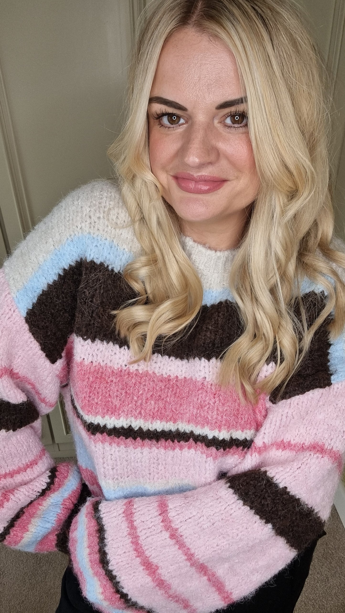 TAMARA PINK STRIPED KNITTRD JUMPER