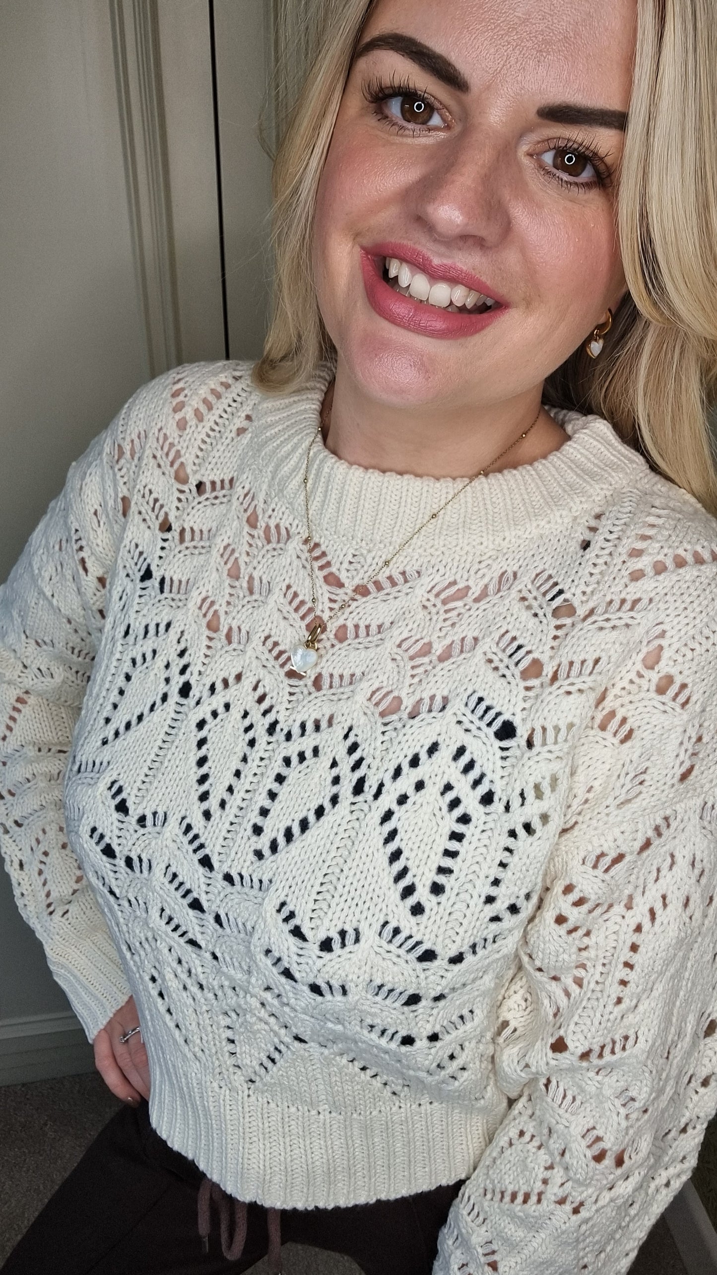 ROWENA POINTELLE KNIT CROP JUMPER