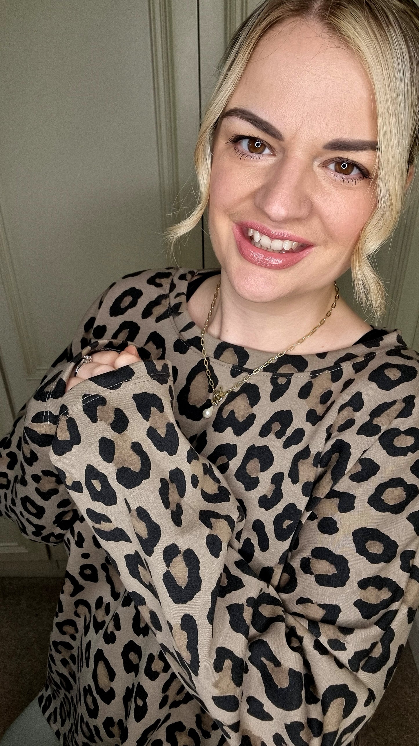 LAUREN LEOPARD OVERSIZED LONG SLEEVE TOP