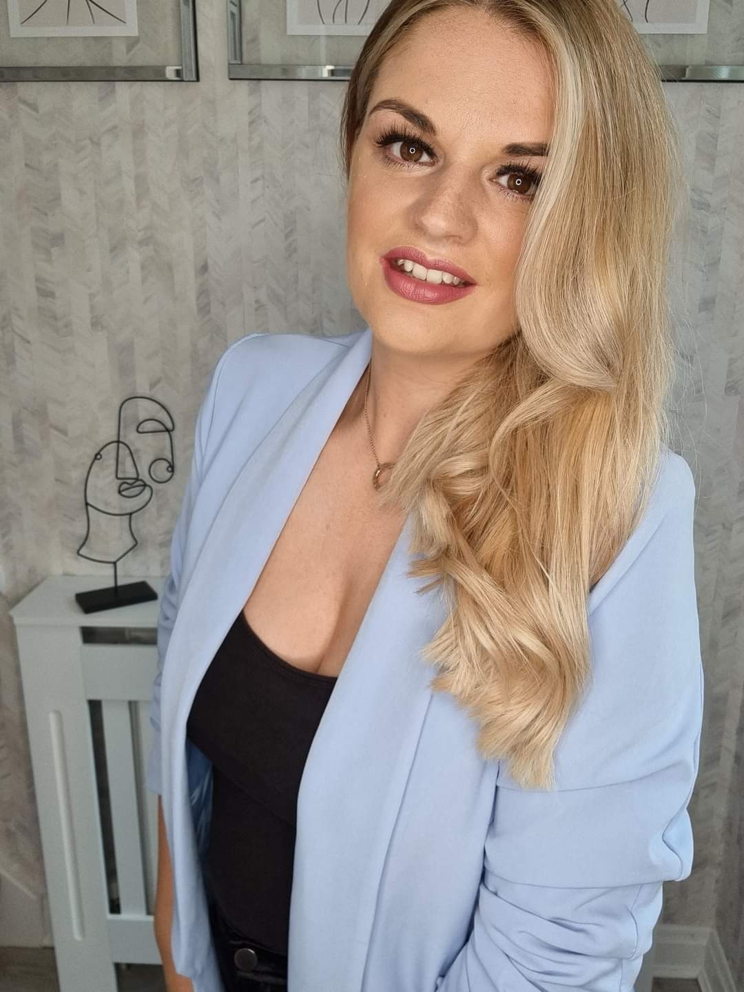 MELANIE RUCHED SLEEVE BLAZER - BABY BLUE (MORE COLOURS AVAILABLE)