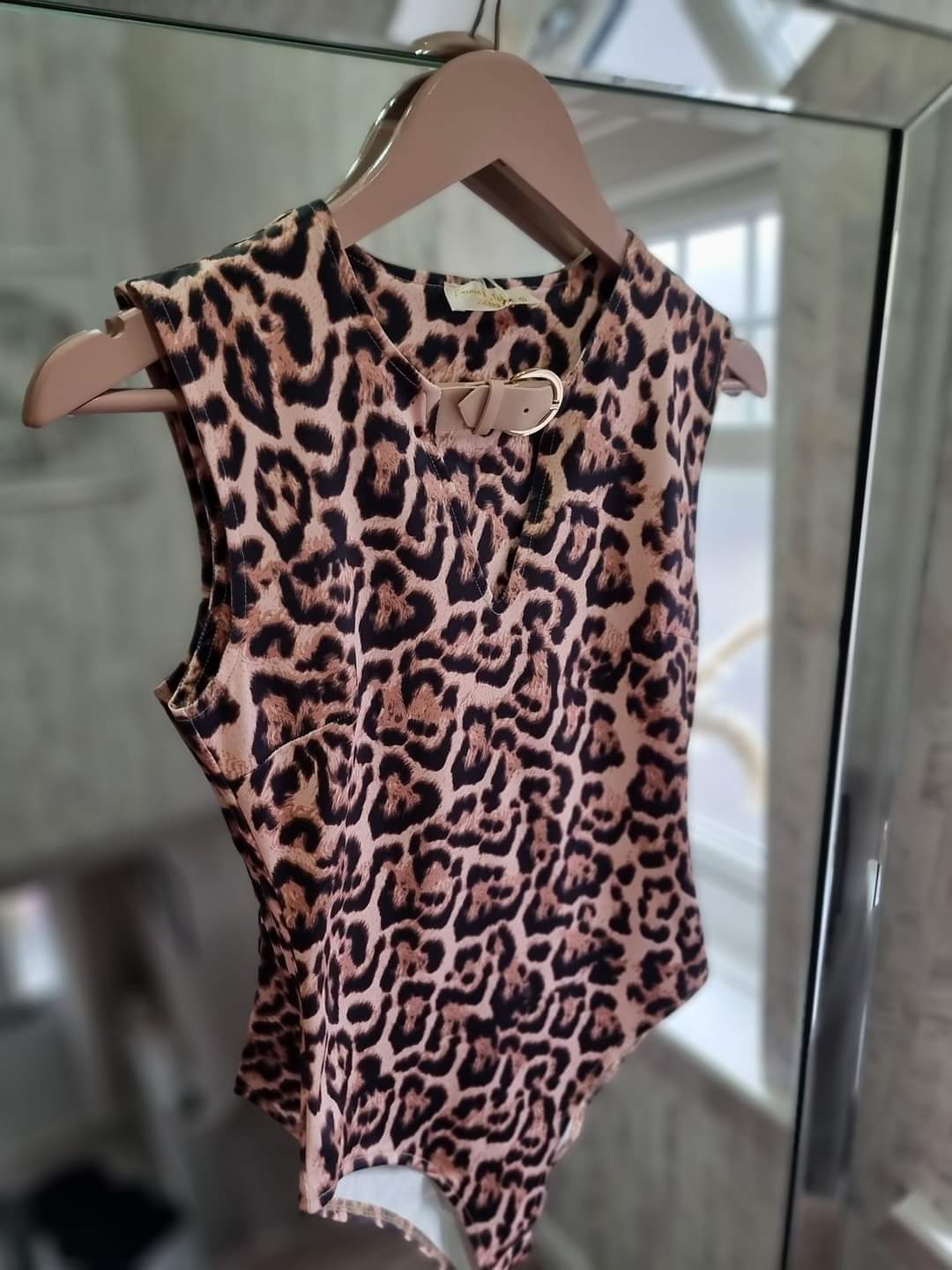 SELINE LEOPARD BUCKLE BODYSUIT