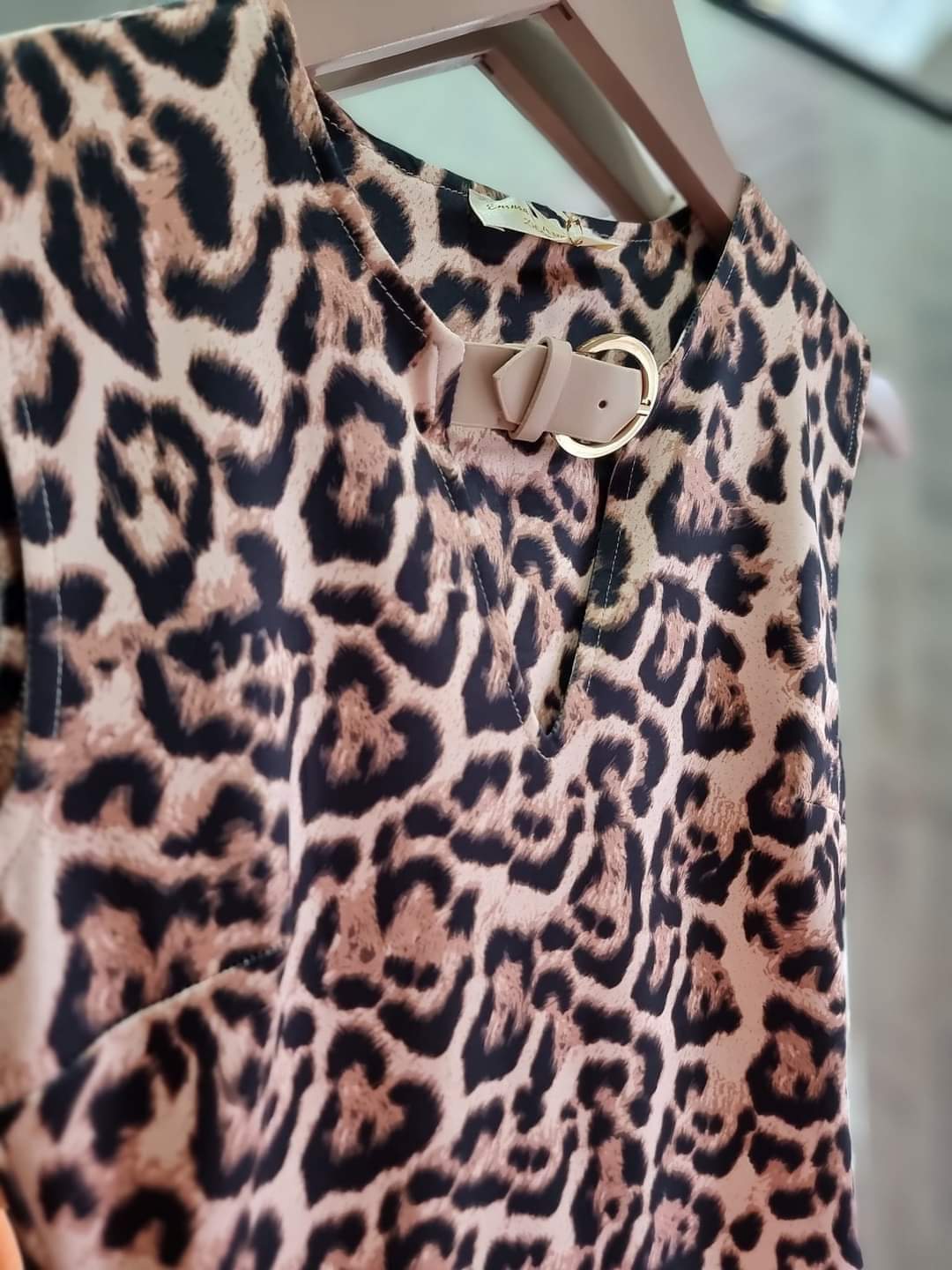 SELINE LEOPARD BUCKLE BODYSUIT