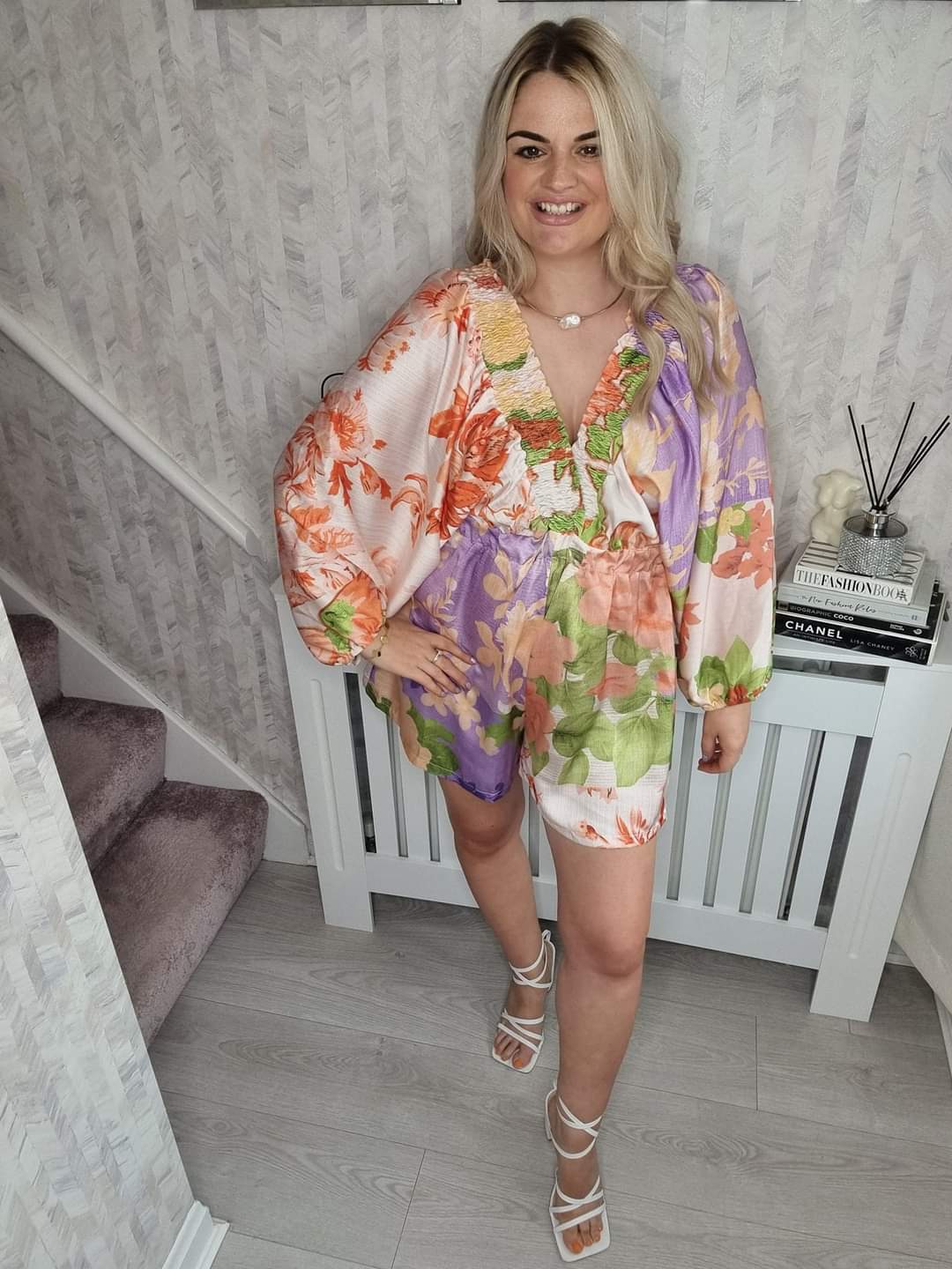 PARIS ELASTICATED SILKY PLAYSUIT - LILAC/PEACH (MORE COLOURS AVAILABLE)