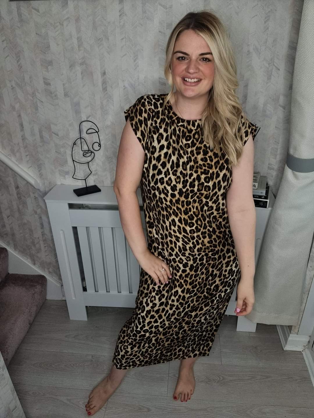 SHAUNA LEOPARD PRINT MIDI DRESS