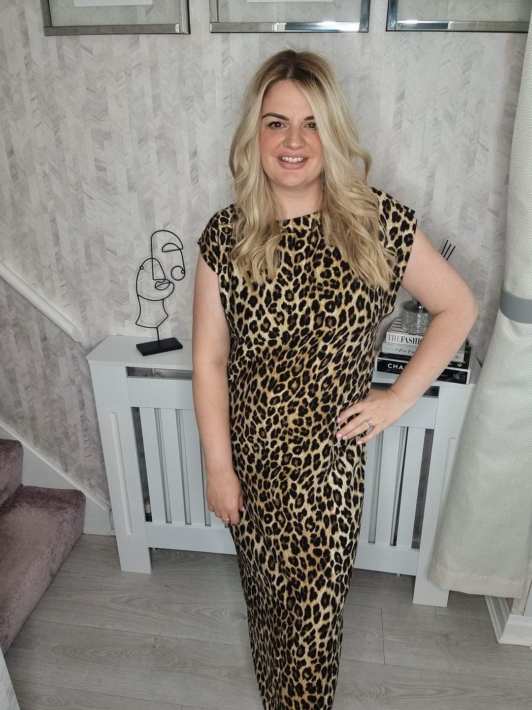 SHAUNA LEOPARD PRINT MIDI DRESS