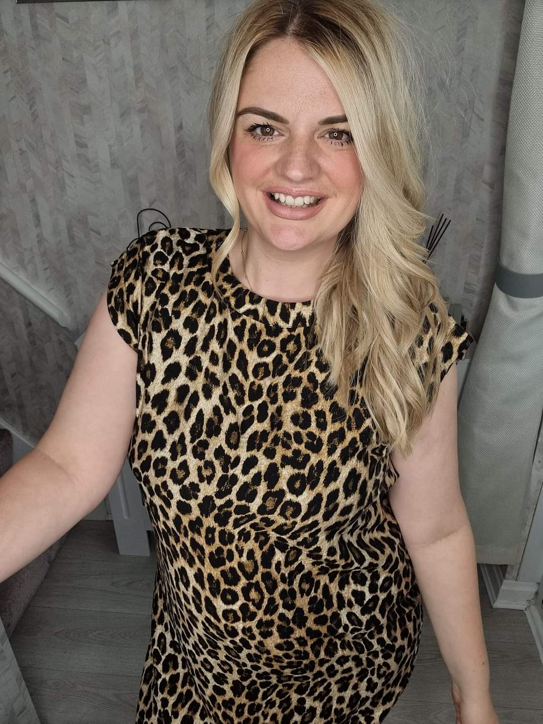 SHAUNA LEOPARD PRINT MIDI DRESS