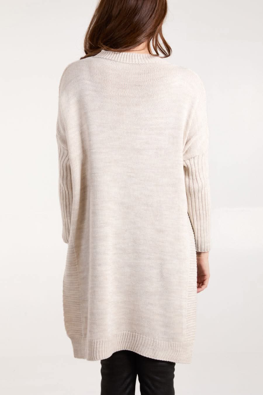 ORLA CABLE KNIT JUMPER WITH SIDE SLITS - BEIGE (MORE COLOURS AVAILABLE)