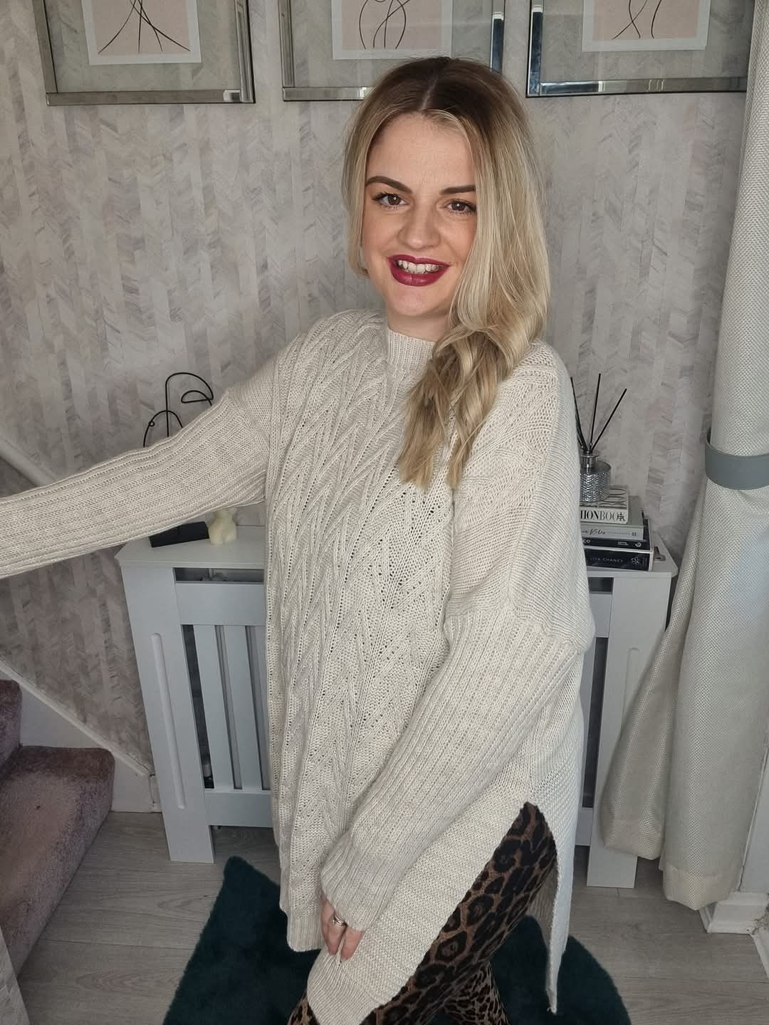 ORLA CABLE KNIT JUMPER WITH SIDE SLITS - BEIGE (MORE COLOURS AVAILABLE)