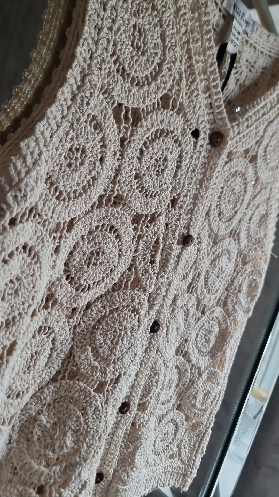 MORGAN CROCHET CIRCLE BUTTON UP WAISTCOAT TOP