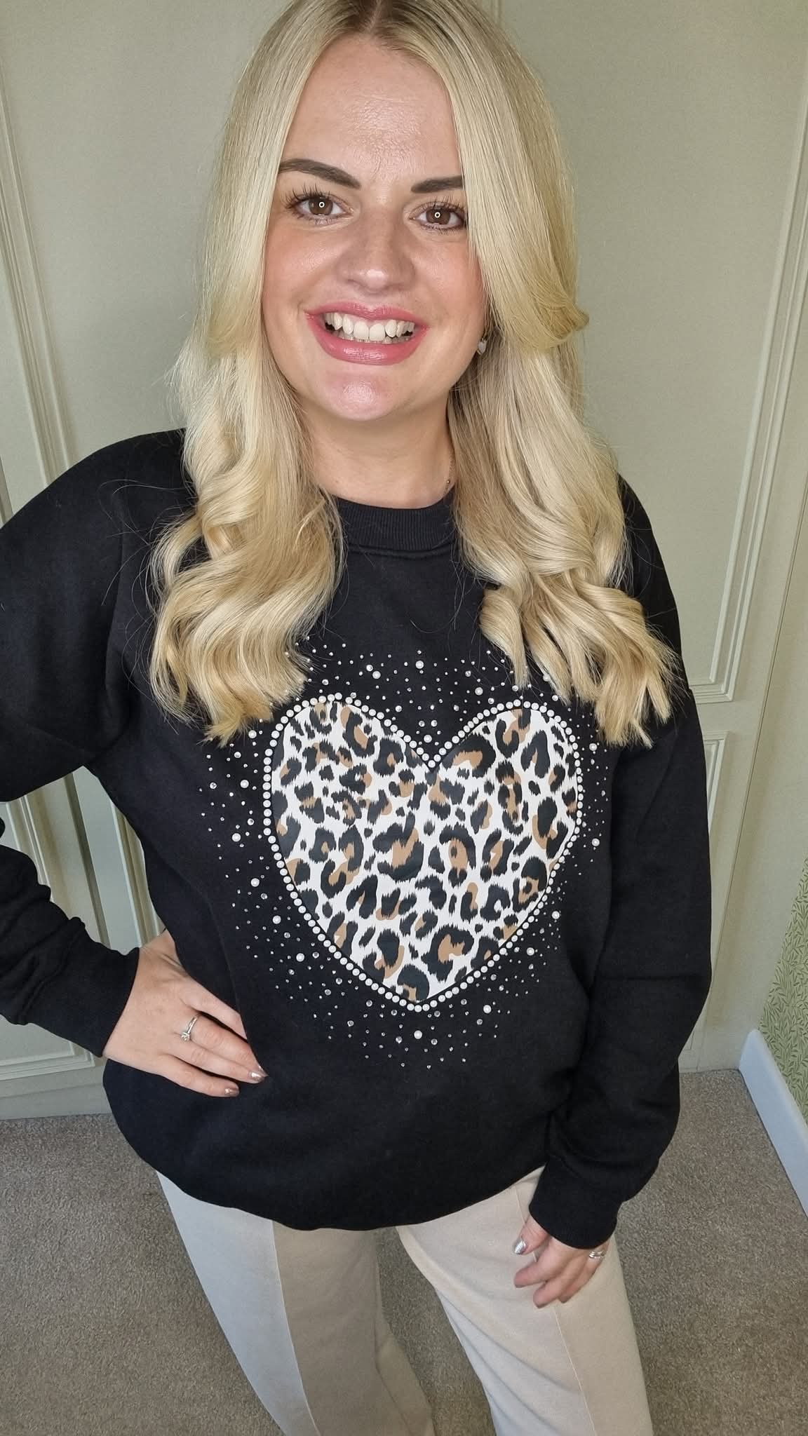 HANNAH EMBELLISHED HEART SWEATER