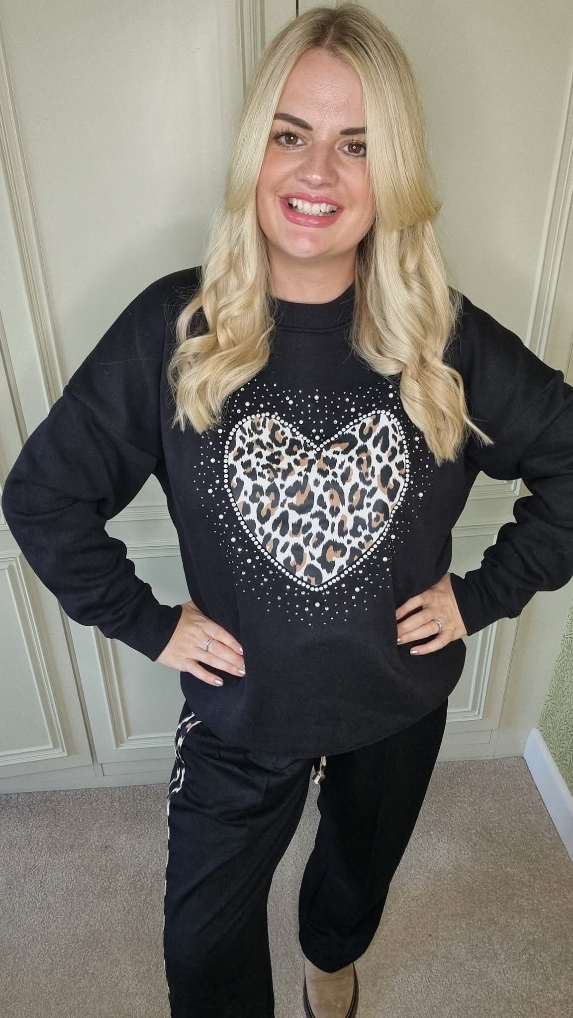 HANNAH EMBELLISHED HEART SWEATER
