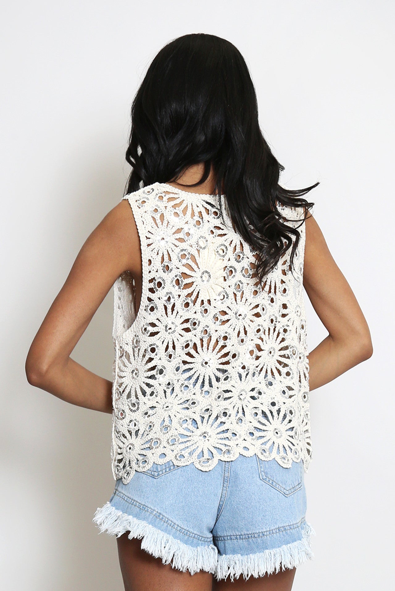 ANYA SEQUIN CROCHET TOPS