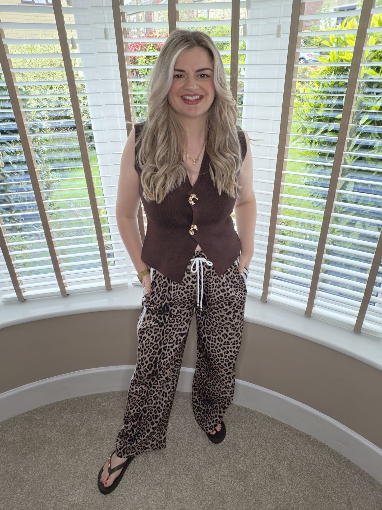BONNIE BROWN GOLD BUTTON TOP