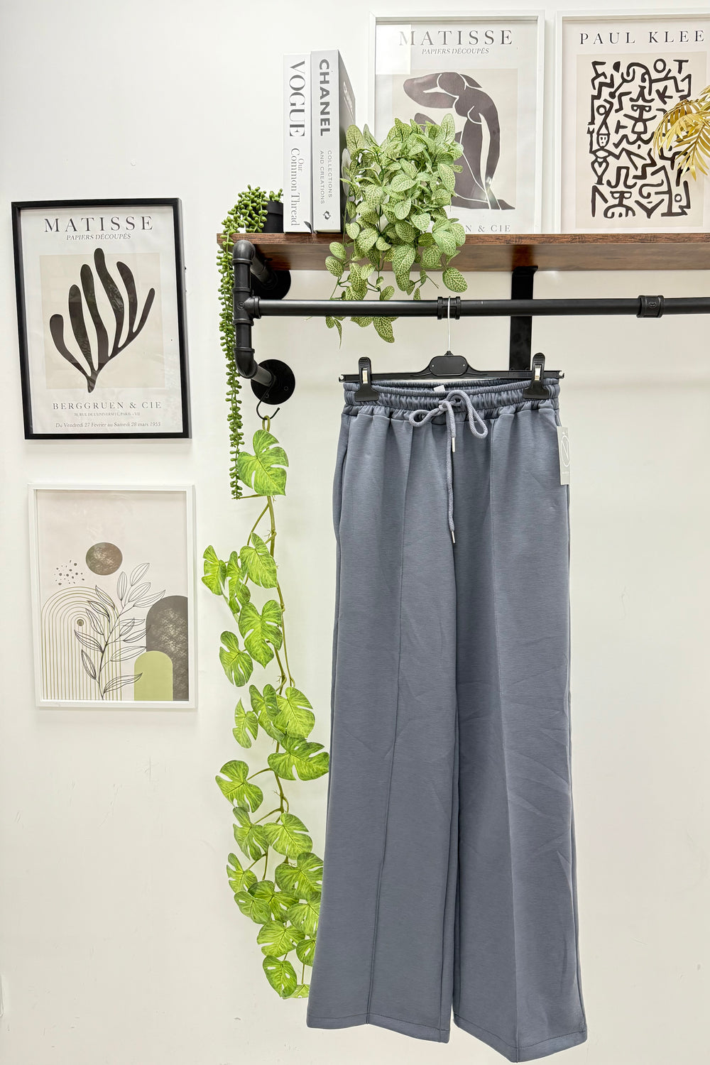 DANA WIDE LEG JOGGERS - SMOKEY