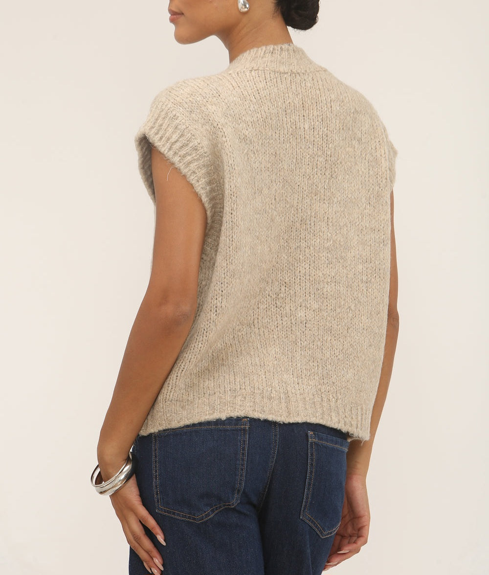 CLELIA STARFISH GOLD BUTTON FLUFFY WAISTCOAT