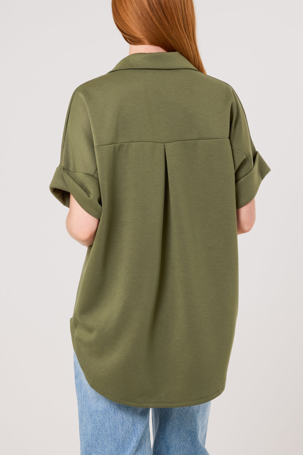 CLAUDIA GOLD STAR BUTTON LOOSE SHIRT - KHAKI