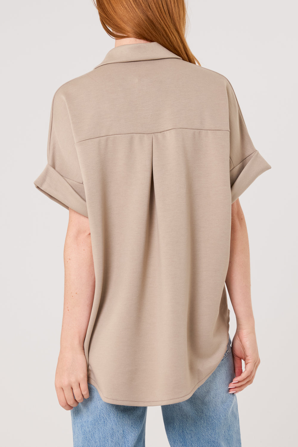 CLAUDIA GOLD SUN BUTTON LOOSE SHIRT - MOCHA