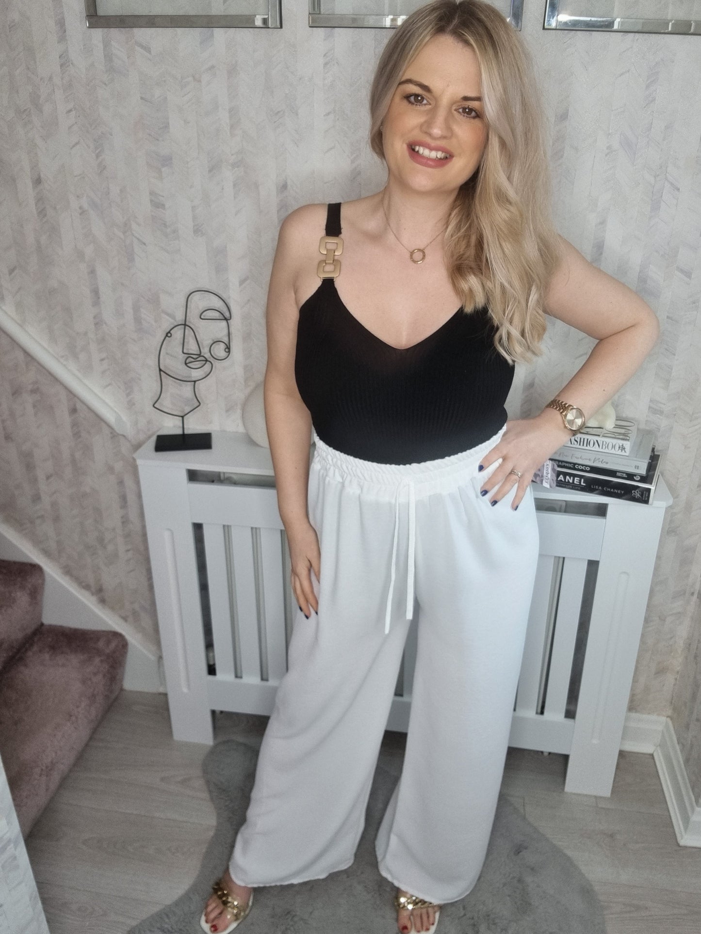 SANDY ELASTICATED WAIST SUMMER PANTS - WHITE (MORE COLOURS AVAILABLE)