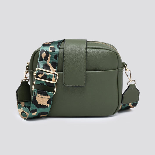 EVA LEOPARD STRAP BAG - KHAKI