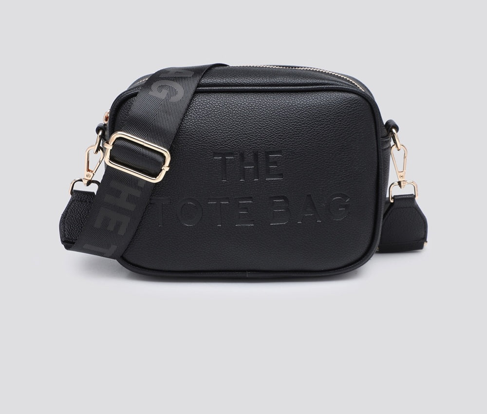 PENELOPE CROSS BODY BAG WITH TOTE STRAP - BLACK