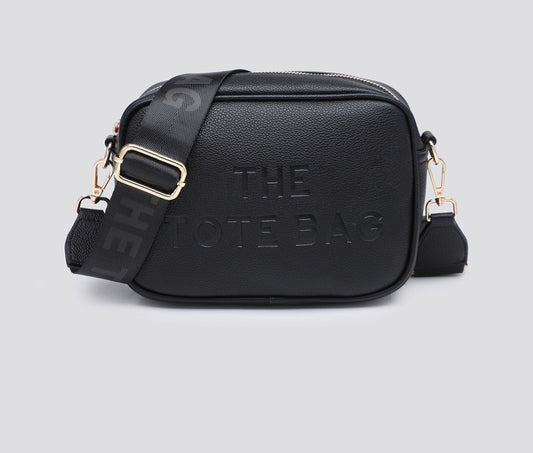 PENELOPE CROSS BODY BAG WITH TOTE STRAP - BLACK