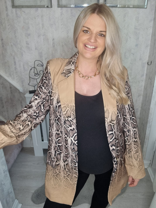 RITA OVERSIZED SNAKE PRINT BLAZER (ALSO AVAILABLE IN LEOPARD)