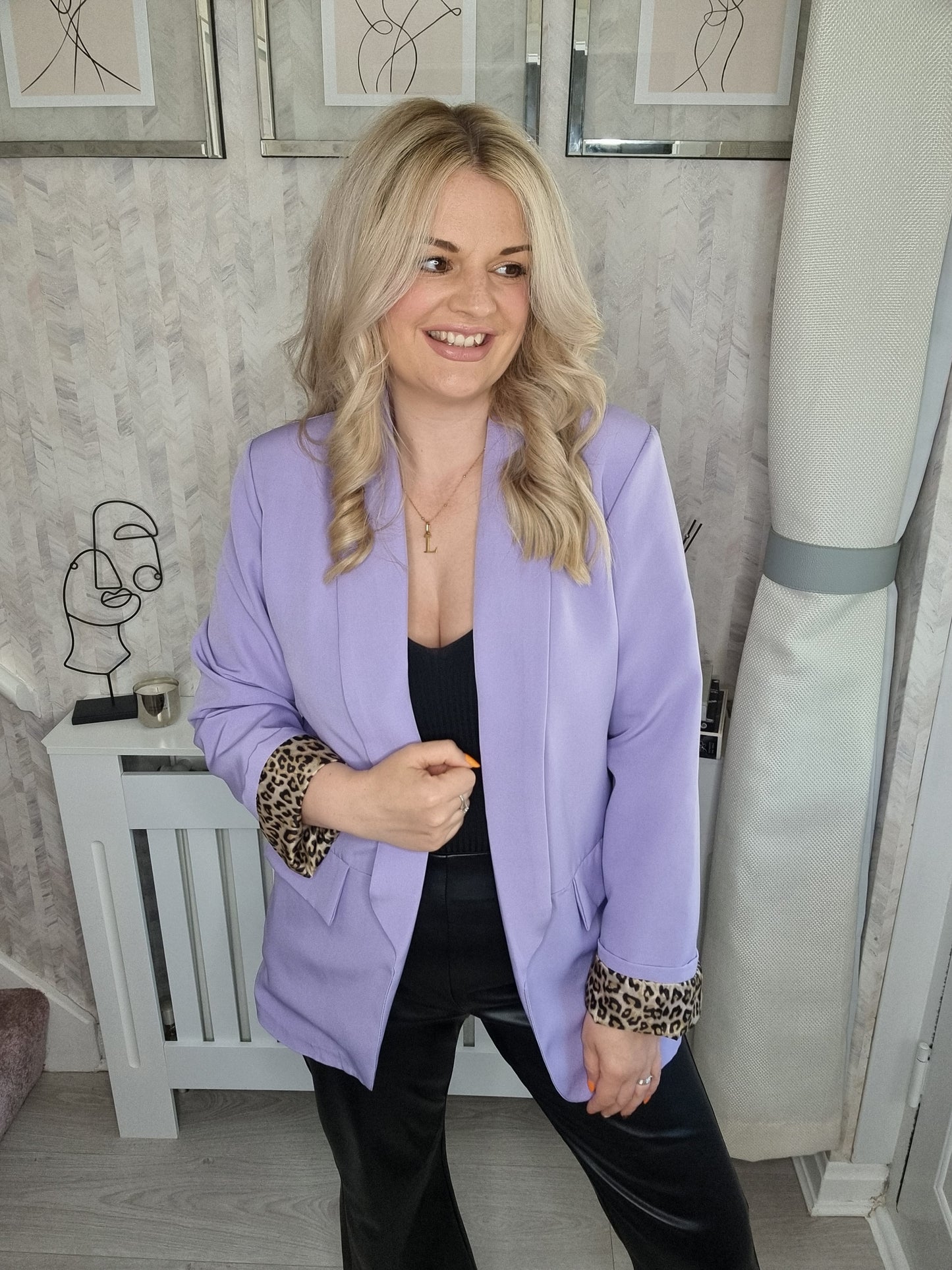 LAURA LEOPARD CUFF BLAZER - LILAC (MORE COLOURS AVAILABLE)