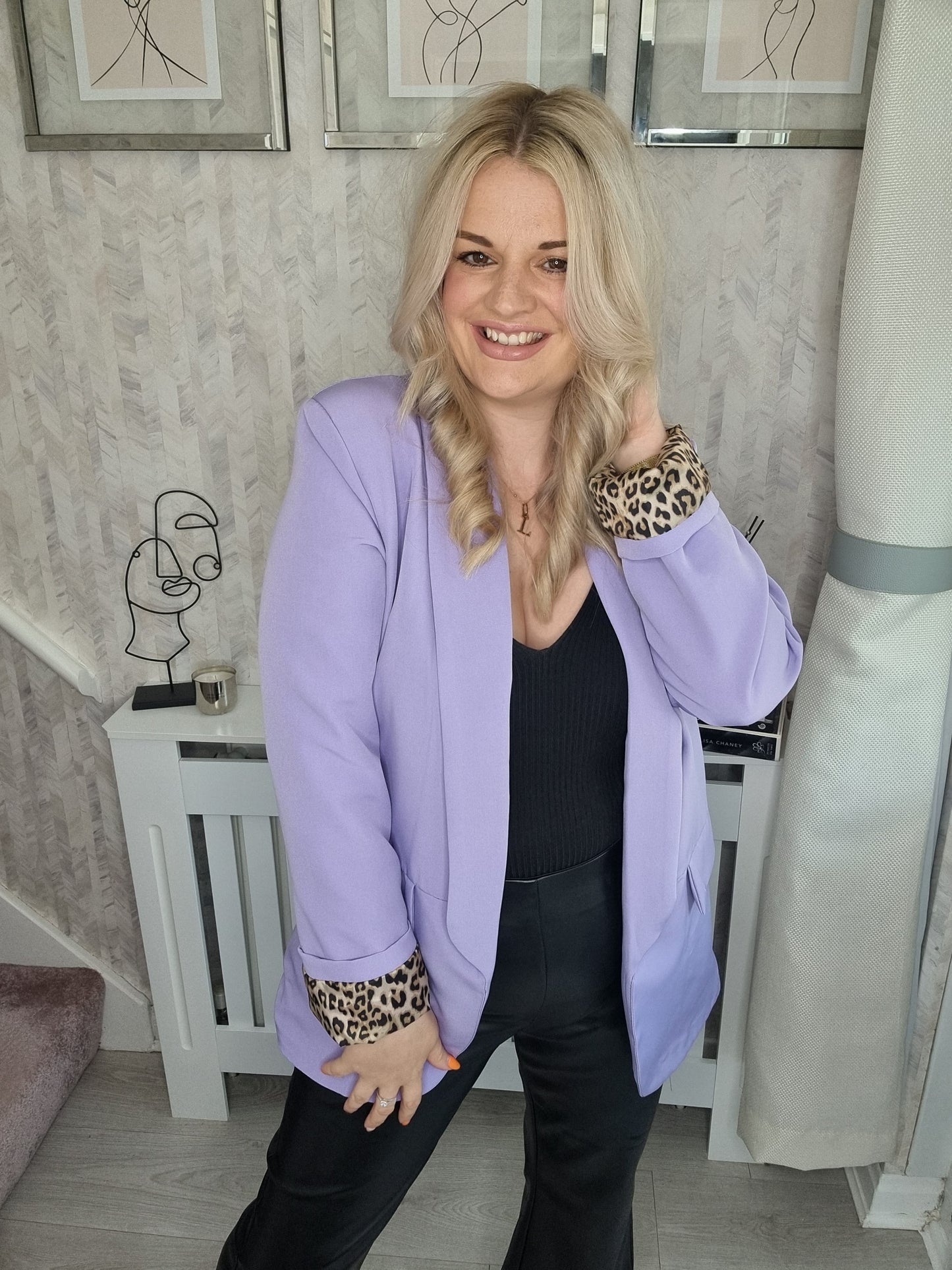 LAURA LEOPARD CUFF BLAZER - LILAC (MORE COLOURS AVAILABLE)