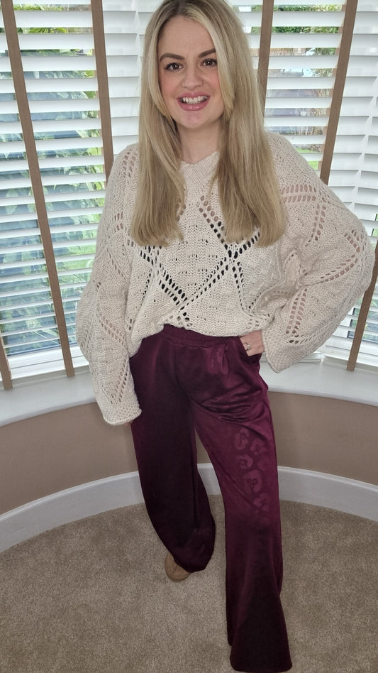 TIA BERRY LEOPARD EMBOSSED JOGGERS