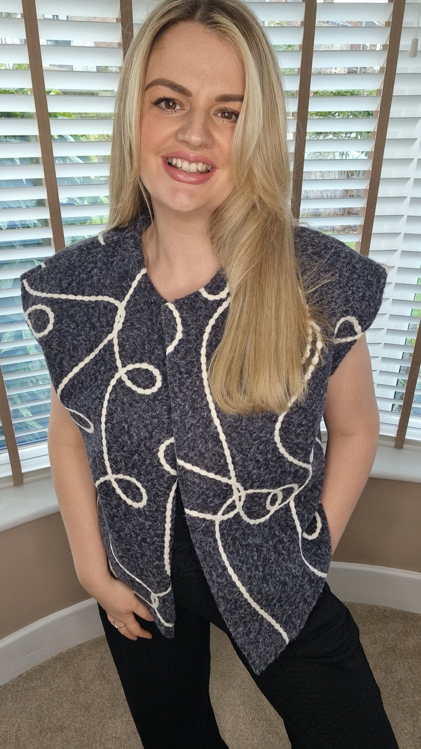 TABITHA BRUSHED FEEL CHARCOAL WAISTCOAT