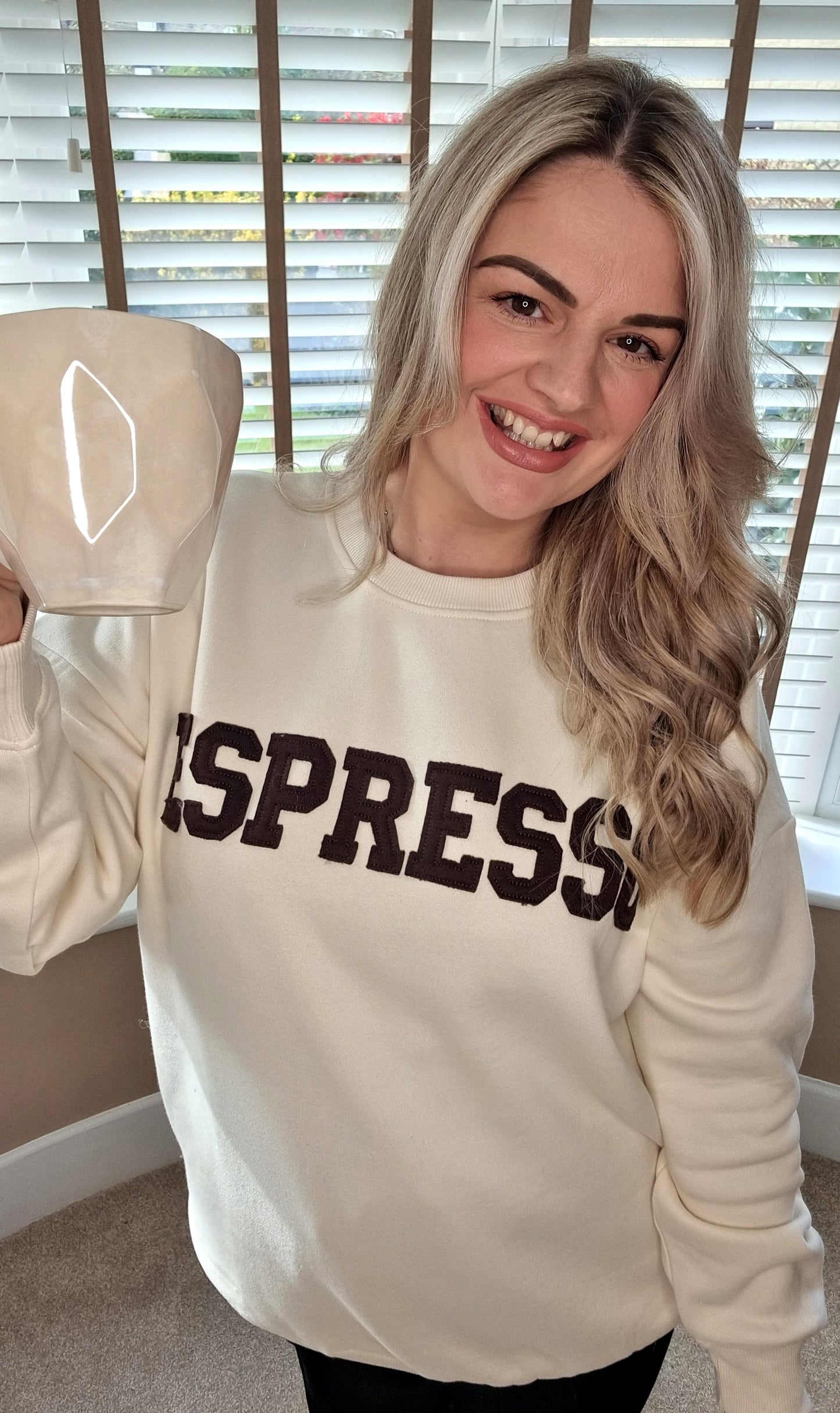 SABRINA ESPRESSO CREW NECK SWEATSHIRT