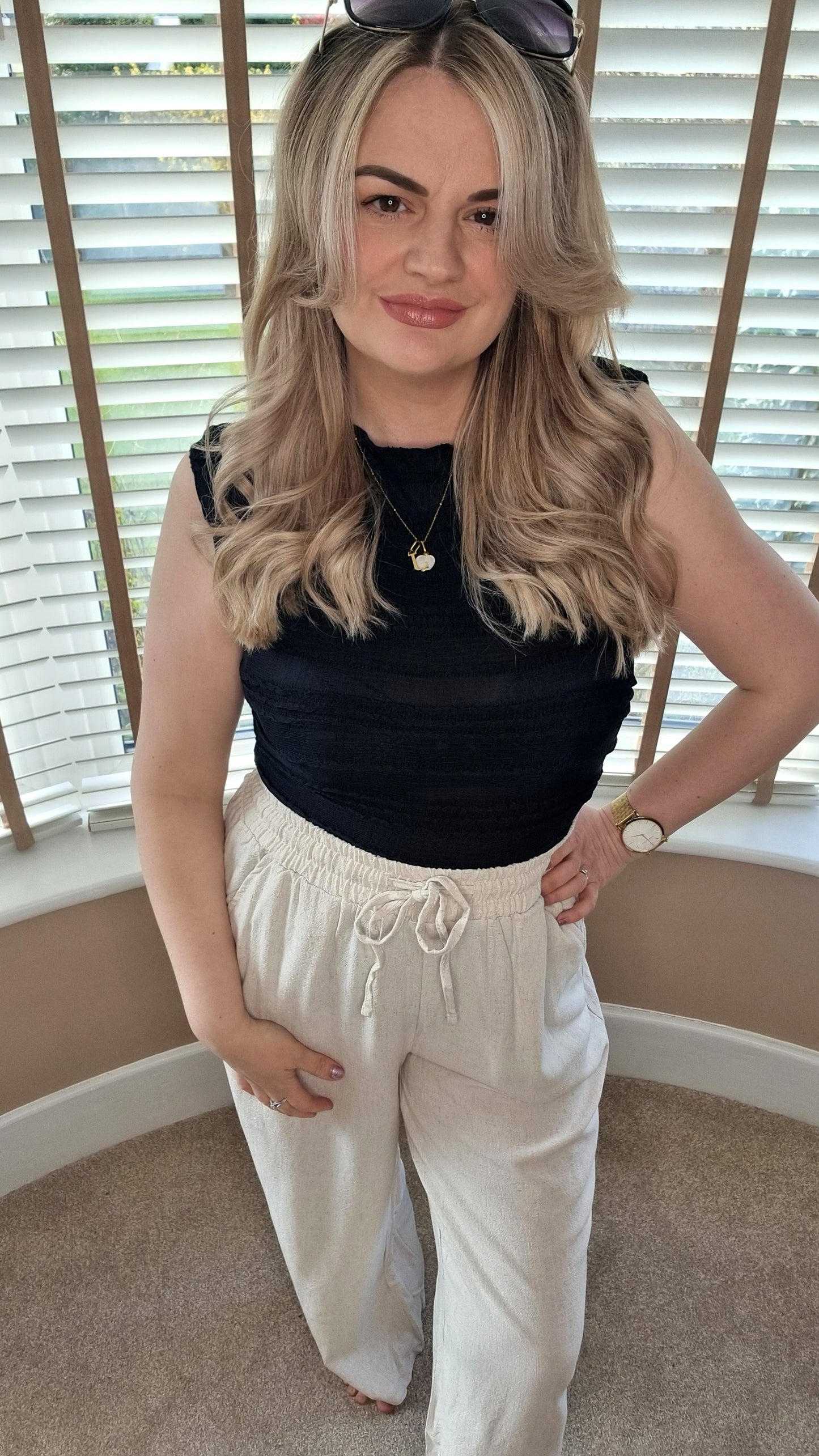 ASHLEY LINEN LOOK DRAWSTRING TROUSERS