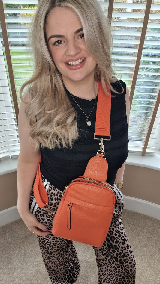 VALENCIA CROSS BODY FRONT BAG - ORANGE
