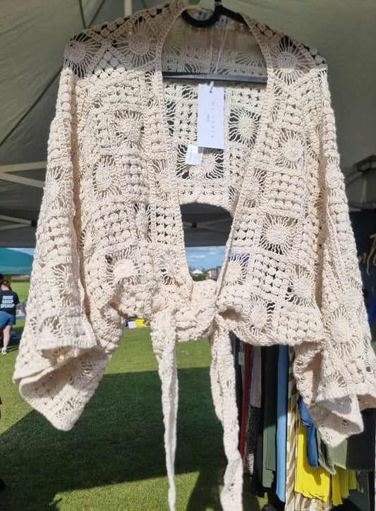 HAVANA CROCHET TIE COVER UP