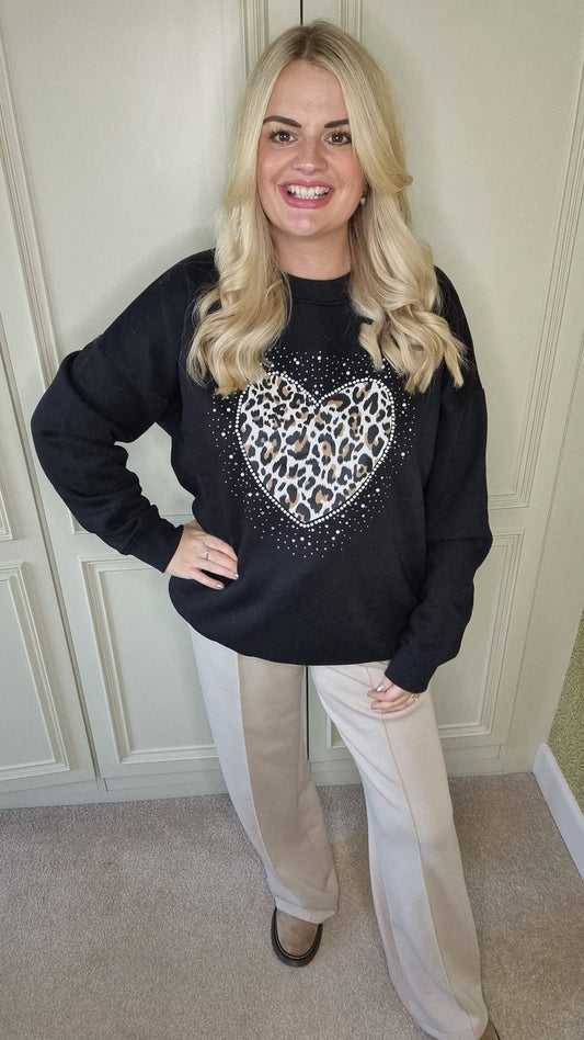 HANNAH EMBELLISHED HEART SWEATER