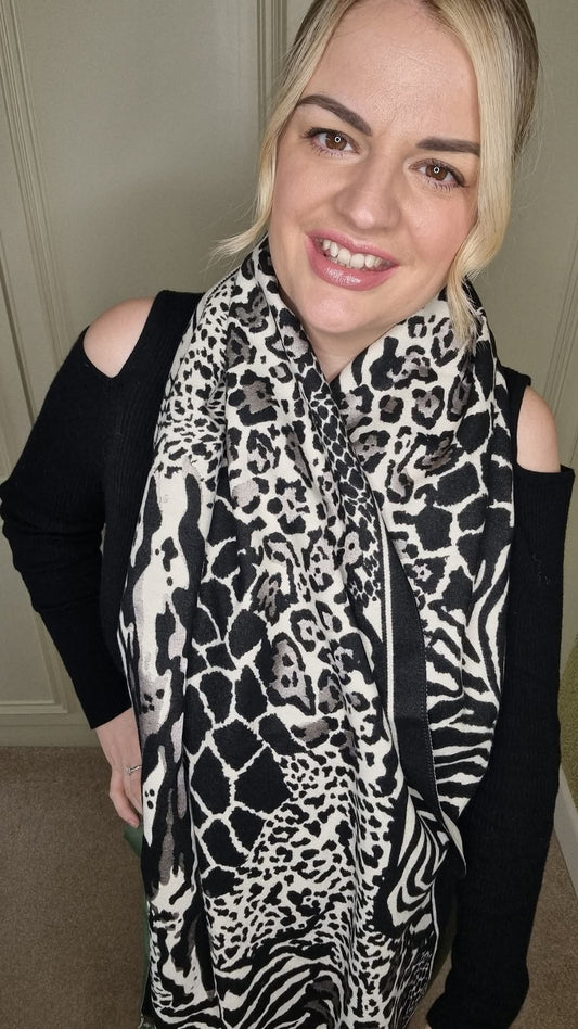 ISABELLE MIXED ANIMAL PRINT SCARF