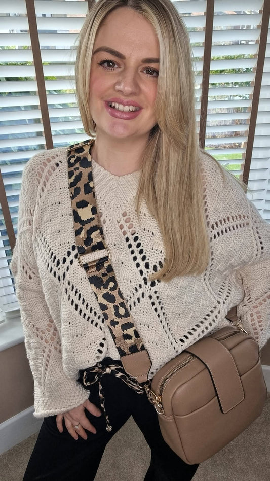 EVA LEOPARD STRAP BAG - MINK