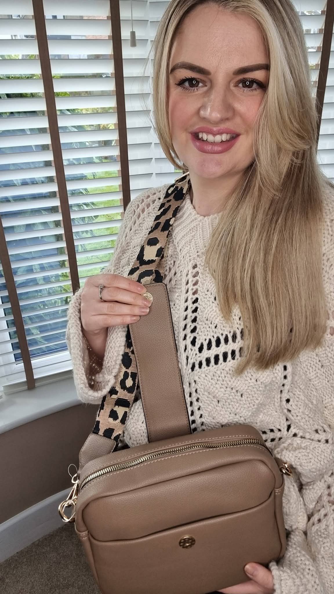 EVA LEOPARD STRAP BAG - MINK