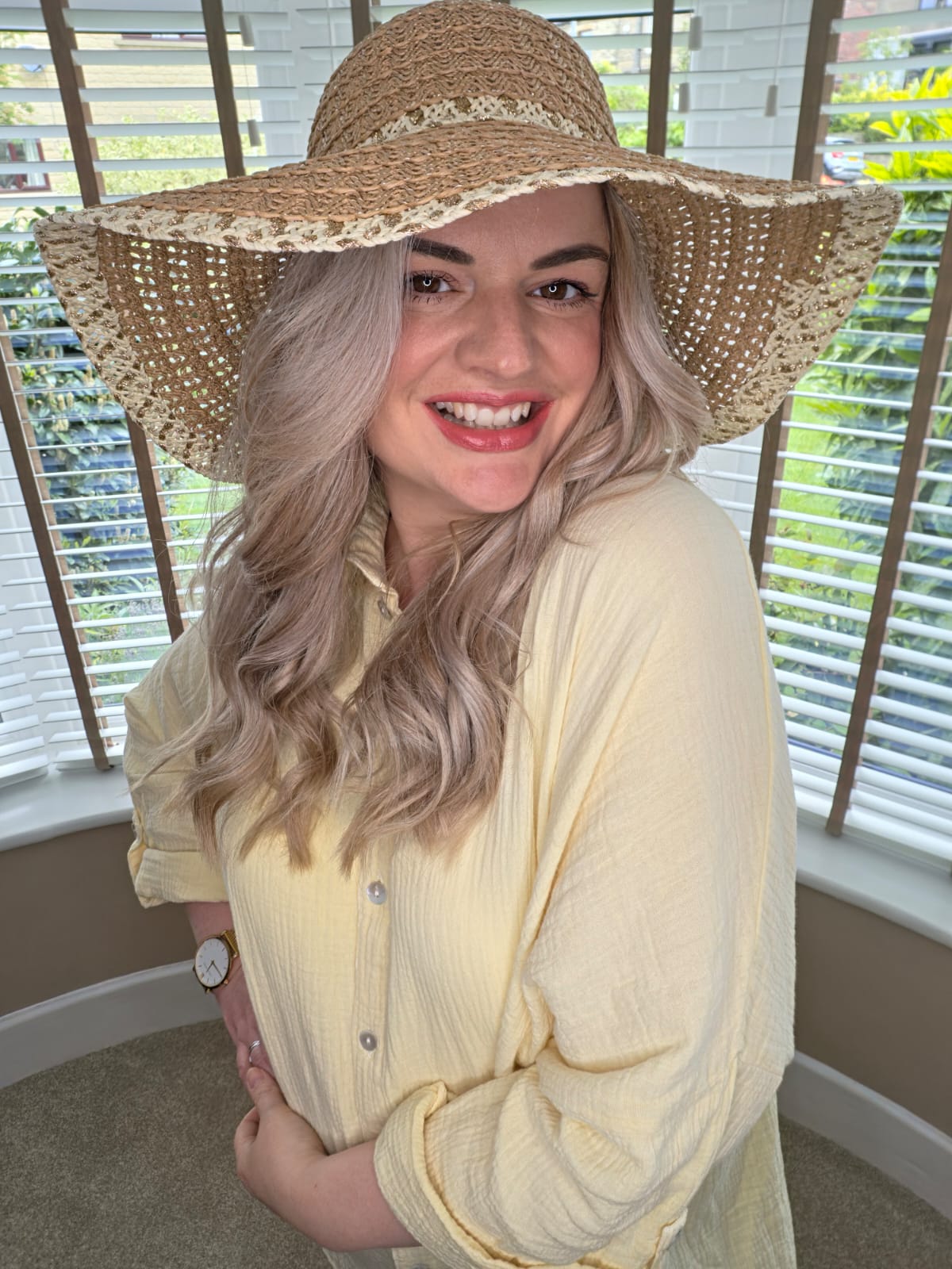 SOFIA CONTRAST WOVEN NATURAL SUN HAT -